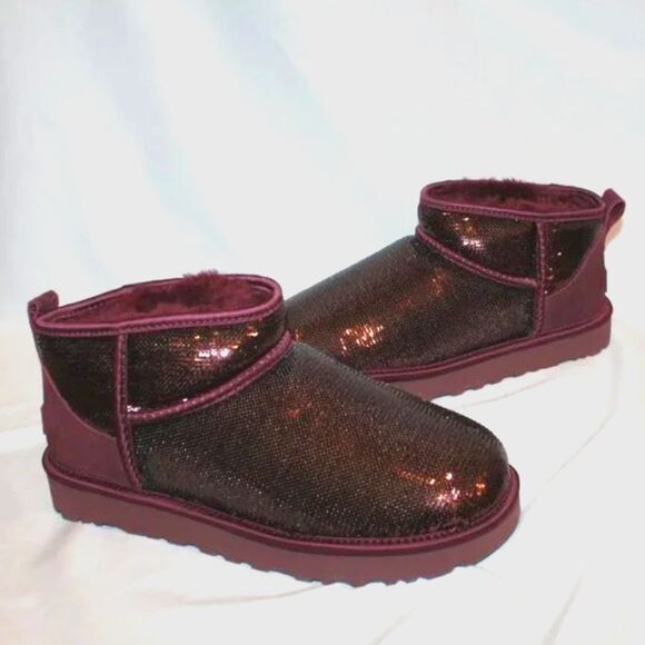 UGG Classic Ultra Mini Mirror Ball Wild Grape Boots  UGG Classic Ultra Mini Mirror Ball-  BRAND NEW